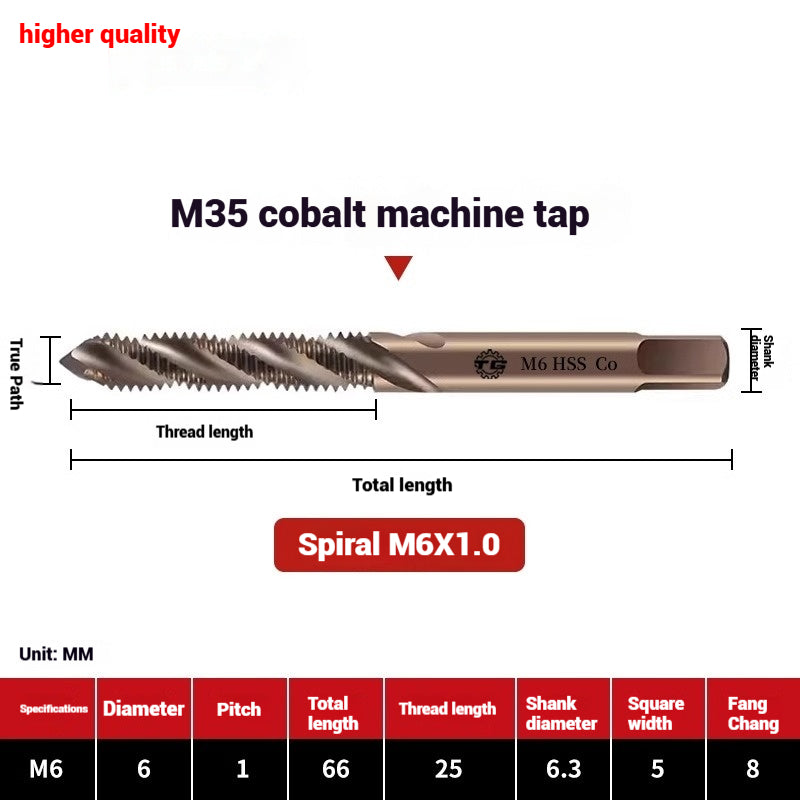 1084-M35 cobalt taps machine use high speed steel stainless steel special taps straight groove spiral apex backtapping taps Shandong Denso Pricision Tools Co.,Ltd.
